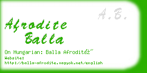 afrodite balla business card